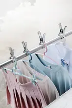 ステンレス製 物干しクリップ【布団や衣類をしっかりキープ・防風機能付き】