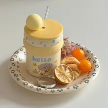 かわいい丸型陶器マグカップ【手作り・萌えキャラクター・コーヒー用・ティータイム】