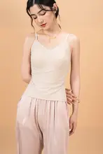 春夏用 サテンキャミソール【高弾性・ゆったり・桑蚕絲インナー・カップ付き】