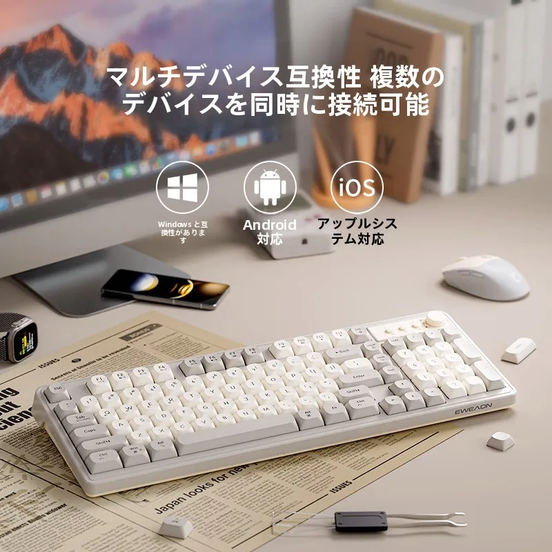 静音メカニカルタッチワイヤレスキーボードとマウスセット：在宅ワーク環境を低コストで整備する最適  解