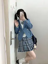 刺繍ワッペン付き ブルーベージュ ジャケット【長袖・女子制服スタイル】