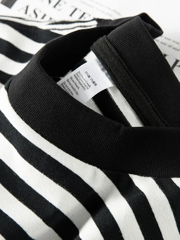 ネイビー ボーダーとは？黒白ストライプのアメリカンスタイルクルーネックTシャツの実際の特徴と使用シーン