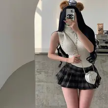 アメリカンレトロ学院風プリーツスカート【夏用・フレア・通勤・スリム効果】（セットアップ対応）