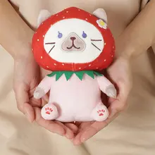草莓猫デザインの毛糸でできたぬいぐるみ【可愛い小猫型・ギフトに最適】