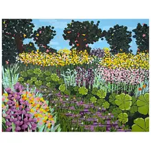 印象派手描きオイルペインティング 花園風景の壁掛けアート【リビング・玄関・ダイニング用】
