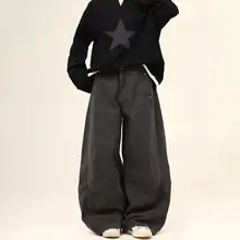アメリカンレトロ風のワイドレッグカーゴパンツ【ユニセックス・ルーズフィット・ストリートスタイル】（セットアップ対応）