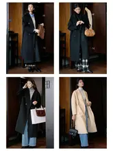 Jicouture ウール混二重仕立てのダブルブレストコート【秋冬用・ロング丈・フィット・小柄向け】