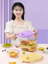 ガラス製ランチボックス【電子レンジ対応・仕切り付き・保温機能】