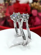 18Kゴールドモアッサナイトリング【ハート型・雪の結晶デザイン・女性用・六爪】