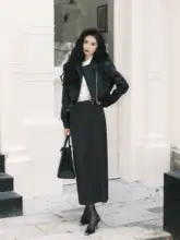 TAIYANG レトロデザインのショートレザージャケット【ダークブラウン・バイクスタイル・女性用】