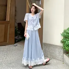 夏にぴったりな優雅な女性用ファッション【上着・スカート・パンツ・二点セット（セットアップ対応）】