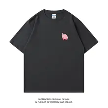 カジュアルな大人用プリントコットン半袖Tシャツ【男女兼用・夏用・ゆったりデザイン】