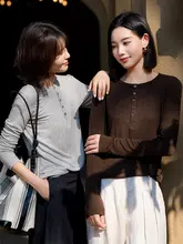 羊毛混合のハーフオープンカラーシャツ【通勤用・ファッション・女性用】