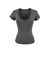 絶妙な肌見せのダブルネック小フレア袖Tシャツ【女性用・短袖・夏用・スタンダードフィット】