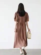 極上の柔らかさ 天然天絲リネンのロングドレス【ウエストリボンデザイン・女性用】