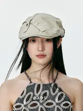 ハンチング ベレー帽 レディース クロスバンド ヴィンテージ ストリート 着回し 春夏秋 おしゃれ 短いつば