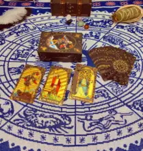 防水仕様のボードゲーム用カード【金箔加工・黒金の太陽デザイン】