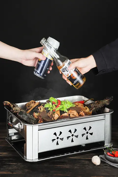 ステンレス鋼製 魚焼きグリル【厚手・家庭用・アルコール燃料対応・バーベキュー用】
