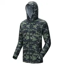 アウトドア用 冷感素材の釣り用防晒服【男性用・軽量・通気性・迷彩柄・防蚊機能】（セットアップ対応）