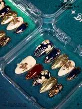 昭和レトロデザイン 高級ハンドメイド ネイルチップ【着用タイプ】