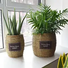 北欧スタイルの編み込みフラワーポット【大きな花かご・室内装飾用】