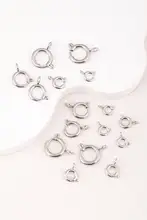 304ステンレススチール製スプリングロック金属円形エndキャップ【DIY用ブレスレット・ネックレス用・汎用コネクター】