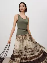 リネン手編みフラワーニットタンクトップ【夏用・フィット・カジュアルスタイル】（セットアップ対応）