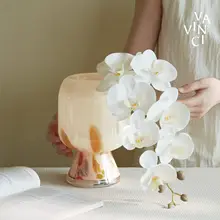 フレンチスタイルのカラフルガラス花瓶【高級感あるインテリア・テーブルデコレーション用】