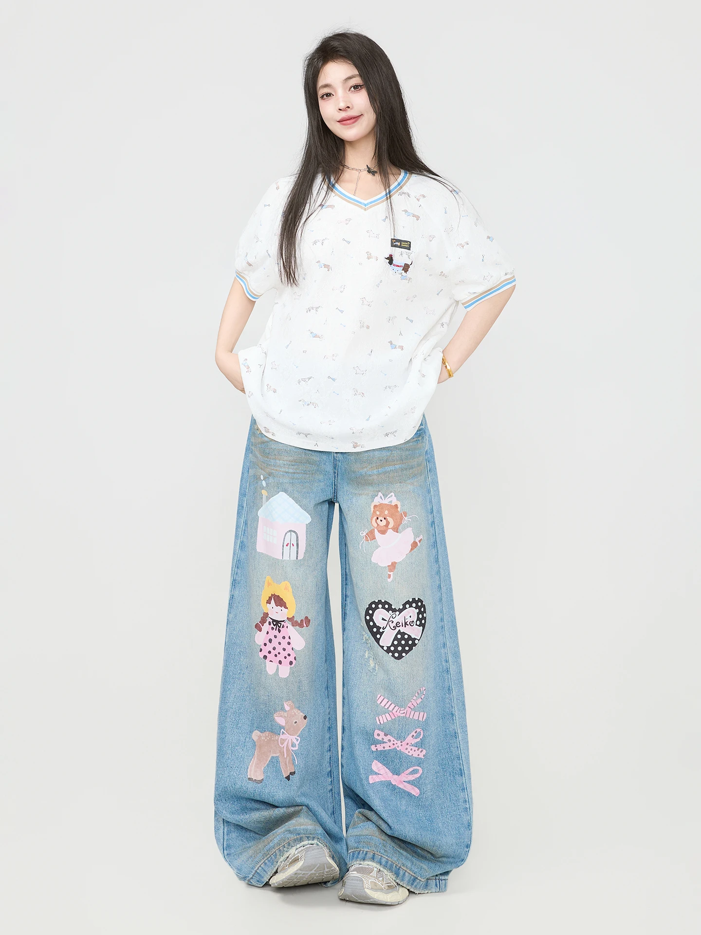 Y2Kスタイルのデニムワイドパンツ：低腰・夏用・涼しげなデザインの実用性とトレンド適合性