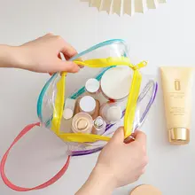 透明PVCトートバッグ【カラフル・ルーズデザイン・化粧ポーチ・学生用】