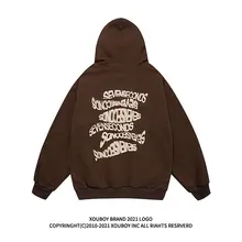 BF ストリートヒップホップ風 オーバーサイズフーディ【カップル向け・裏起毛・メンズ】