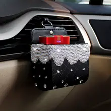 車用エアコン吹き出し口収納ボックス【クリスタル装飾・多機能スマホホルダー】