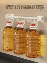 強力壁掛け鍋フライ返し収納ラック【穴あけ不要・スプーン・フライ返し用フック付き】