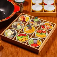 創意的なミルクプラスチック製 九宮格プレート【スイーツ・軽食・デザート・点心用】
