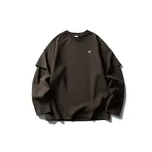 秋季向けレトロ風デザインの長袖Tシャツ【ビジュアル重視・カジュアル・メンズ用】（セットアップ対応）