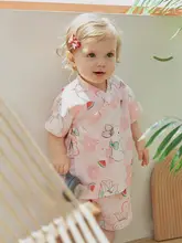 赤ちゃん用 夏用分体薄手通気性天竹コットン半袖トップスとショートパンツ【子供用・カジュアル・和尚服風】（セットアップ対応）