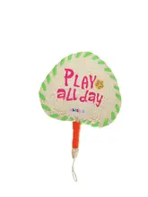 妖精デザインの刺繍入り編み扇子【夏用・バイカラー】