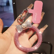 華やかなデザインのスマホ用ストラップ【蝶結び・リング付き・高級感】