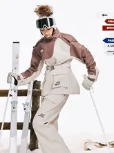 防水保温仕様のウエストシェイプスノースーツ【女性用・スキーウェア・上下セット（セットアップ対応）】