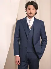 婚礼用 タキシード風スーツ【ウエディング・ブレザー・ウール混】（セットアップ対応）