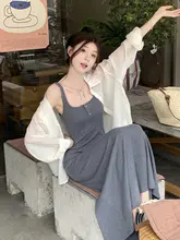 白色長袖シャツ【女性用・薄手・オープンカーディガン・フィット・夏用・UVカット】