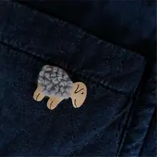 ドイツ製ハンドメイドのココナッツシェルボタン【ウール製・小羊デザイン・穴あけ不要】