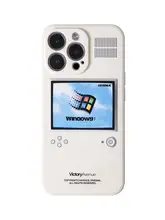スマホケース ソフトシリコン レトロパソコン柄 アートデザイン ヴィンテージ iPhone Pro Max対応
