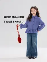 春の女の子用花柄シャツ【レース付き・韓国風・おしゃれ】