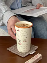 かわいいスノーマンデザインの陶器カップ【大容量・家庭用・牛乳やコーヒーに最適】