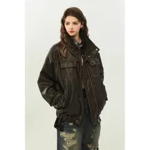 レザージャケット 裏ボア 男女兼用 秋冬  厚手 PUジャケット