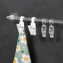 透明アクリル製タオル掛け【穴あけ不要・バスルーム用・壁掛けタイプ】
