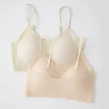 極上の柔らかさ！細肩ひもデザインのブラ【インビジブル・美しい背中・薄型】