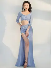 秋冬用ダンス衣装【ラメ加工・ベリーダンス用・オールインワン】（セットアップ対応）