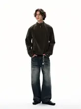 ハリントンジャケット ユニセックス スタンドカラー スエード調 ブラウン アメカジ ヴィンテージ シンプル 上品 着回し おしゃれ「FILFR」